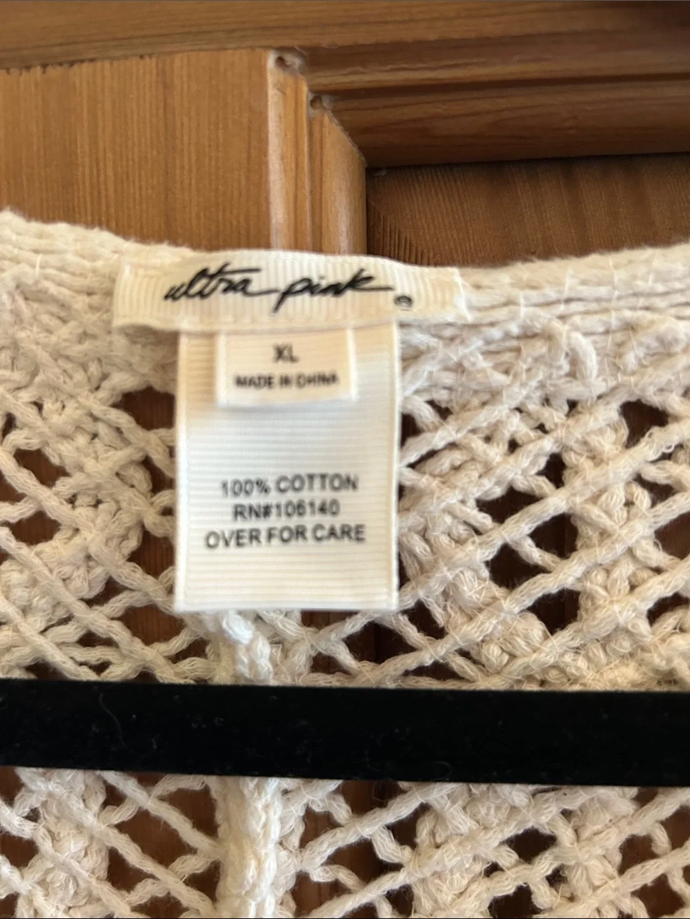 Ultra Pink Crochet V-Neck Button-Front Cardigan - Cream - Picture 2 of 10